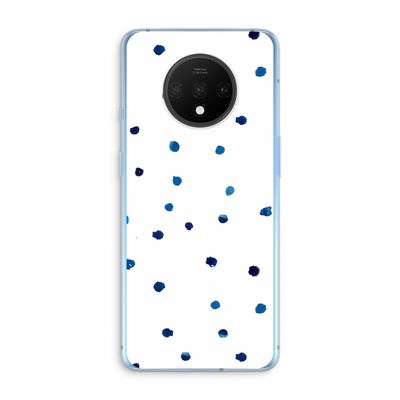 Blauwe stippen: OnePlus 7T Transparant Hoesje