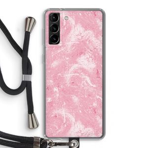 Abstract Painting Pink: Samsung Galaxy S21 Plus Transparant Hoesje met koord