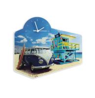 VW Volkswagen T1 BUS Muur Klok - ACRYLIC/BEACHLIFE