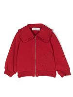 Monnalisa cardigan zippé à surpiqûres ton sur ton - Rouge