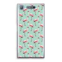 Flamingoprint groen: Sony Xperia XZ1 Transparant Hoesje