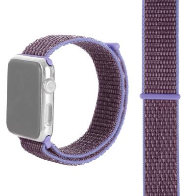 Eenvoudige mode nylon horloge band voor Apple horloge serie 4 & 3 & 2 & 1 42mm & 44mm met Magic stick (licht paars)