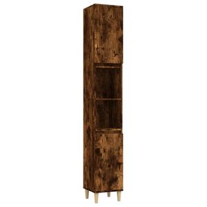 The Living Store Badkaast Gerookt Eiken - 30x30x190cm - Duurzaam materiaal