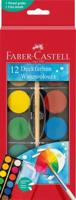 Waterverf Faber-Castell 12 kleuren met penseel