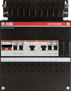 ABB Groepenkast 1 fase 4 groepen 2 aardlekschakelaars 30mA hoofdschakelaar 40A HAD3232-22+H42 22x22