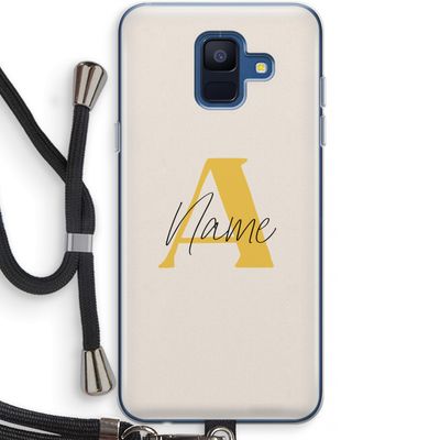 Amber Script: Samsung Galaxy A6 (2018) Transparant Hoesje met koord