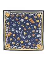 Moschino foulard en soie à imprimé graphique - Bleu