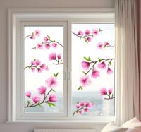 Kleurrijke magnolia bloemen raamsticker