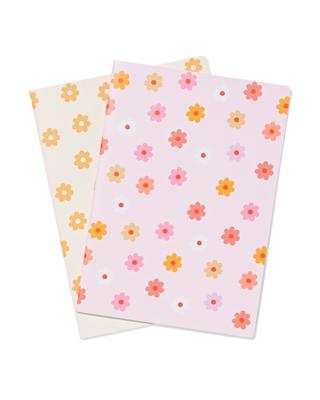 HEMA Schrift A4 Lijnen Bloemen - 2 Stuks