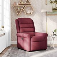 Fauteuil verstelbaar stof wijnrood