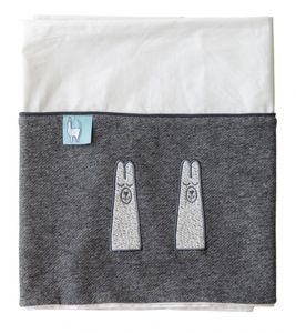 Vaco laken en sloop Lama 100 x 150 cm wit/grijs