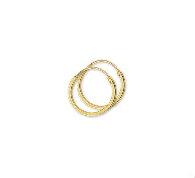 Oorringen Vierkante Buis geelgoud 1,0 x 14 mm