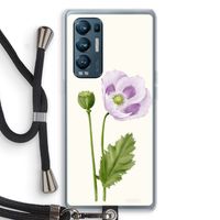 Purple poppy: Oppo Find X3 Neo Transparant Hoesje met koord Purple poppy: Oppo Find X3 Neo Transparant Hoesje met koord