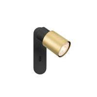 SLV SpotPuri 2.0 Tube zwart-goud enkel schakelaar - 1008297