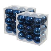 Othmar Decorations kerstballen - 36x stuks - 6 cm - blauw - kunststof - kerstversiering