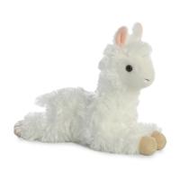 Aurora Pluche dieren knuffels alpaca - 20 cm - wit - knuffelbeesten