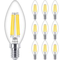 PHILIPS - LED Lamp E14 10 Pack - MASTER Value LEDcandle E14 Filament Helder 3.4W 470lm - 927 Zeer Warm Wit 2700K - Beste
