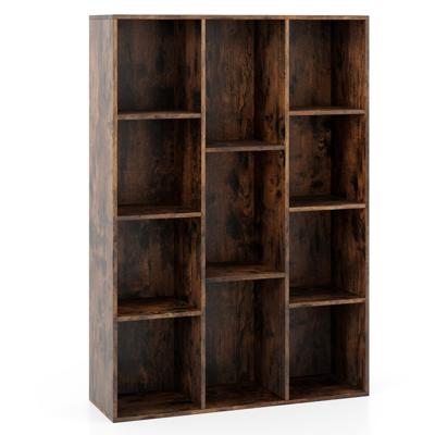 Boekenkast met 11 Vakken Boekenkast Bureau rek Cube rek 74 x 24 x 106 cm Koffie