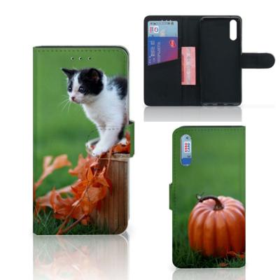 Huawei P20 | Telefoonhoesje | Met pasjeshouder | Kitten