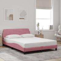 Bedframe met hoofdeinde zonder matras 120x200 cm fluweel roze