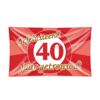 Gevelvlag 40 Jaar Getrouwd Rood (150x90cm)