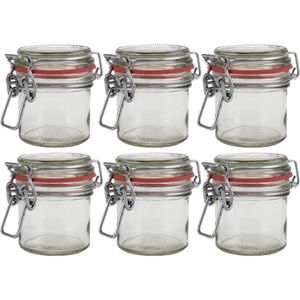 6x Mini weckpotten/inmaakpotten 100 ml met beugelsluiting