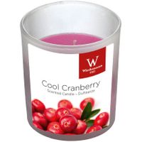 1x Geurkaarsen cranberry in glazen houder 25 branduren   -