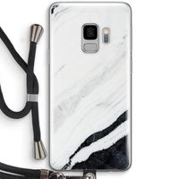 Elegante marmer: Samsung Galaxy S9 Transparant Hoesje met koord