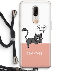GSM poes: OnePlus 6 Transparant Hoesje met koord