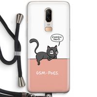 GSM poes: OnePlus 6 Transparant Hoesje met koord