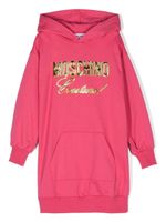 Moschino Kids robe-sweat à patch logo - Rose