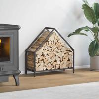 VidaXL Brandhoutrek 60x25x60 cm koudgewalst staal zwart