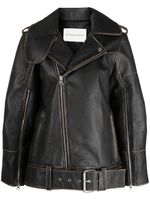 By Malene Birger veste en cuir à fermeture zippée - Noir