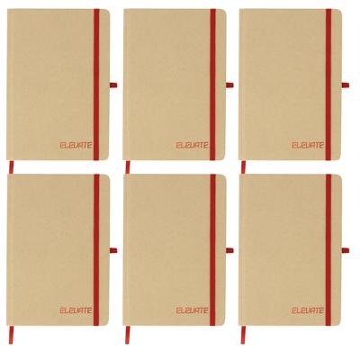 Notitieboekje Elevate - 6x - A5 formaat - rood - 14 x 21 cm ? karton/papier ? Opschrijfboekje
