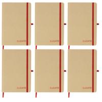 Notitieboekje Elevate - 6x - A5 formaat - rood - 14 x 21 cm ? karton/papier ? Opschrijfboekje