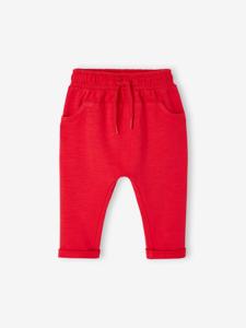 Babybroek uit molton voor jongens rood