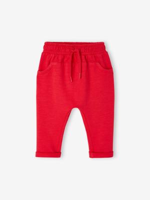 Babybroek uit molton voor jongens rood