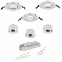 3 LED inbouwspots warmwit 2700K dimbaar 80mm kleur wit - thumbnail