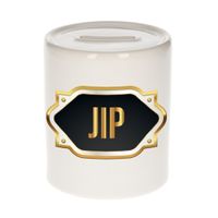 Naam cadeau spaarpot Jip met gouden embleem