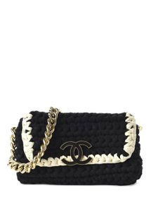 CHANEL Pre-Owned sac porté épaule Crochet Flap médium - Noir