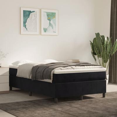 Boxspring met matras fluweel zwart 120x200 cm