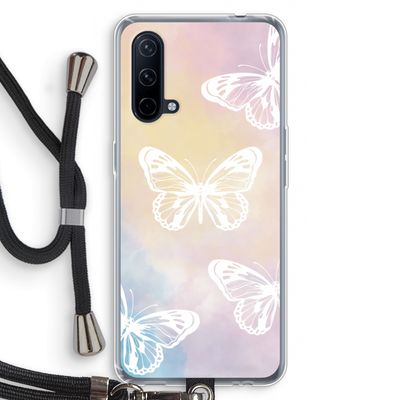White butterfly: OnePlus Nord CE 5G Transparant Hoesje met koord