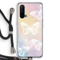 White butterfly: OnePlus Nord CE 5G Transparant Hoesje met koord