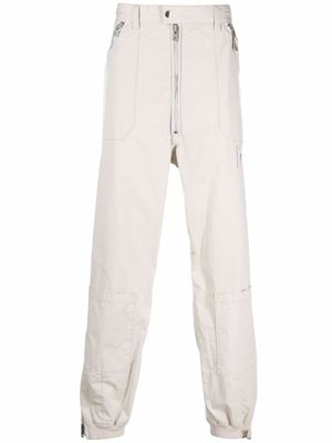 Maison MIHARA YASUHIRO pantalon droit à détails rayés - Blanc