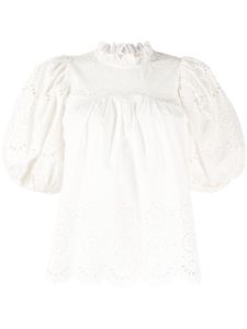 Ulla Johnson blouse en coton à manches bouffantes - Blanc