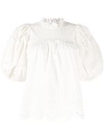 Ulla Johnson blouse en coton à manches bouffantes - Blanc - thumbnail