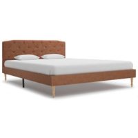 vidaXL Bedframe stof bruin 135x190 cm - thumbnail