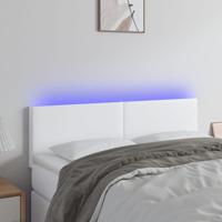 Hoofdbord LED 144x5x78/88 cm kunstleer wit