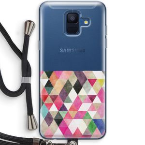 Gekleurde driehoekjes: Samsung Galaxy A6 (2018) Transparant Hoesje met koord