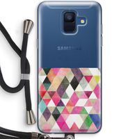 Gekleurde driehoekjes: Samsung Galaxy A6 (2018) Transparant Hoesje met koord